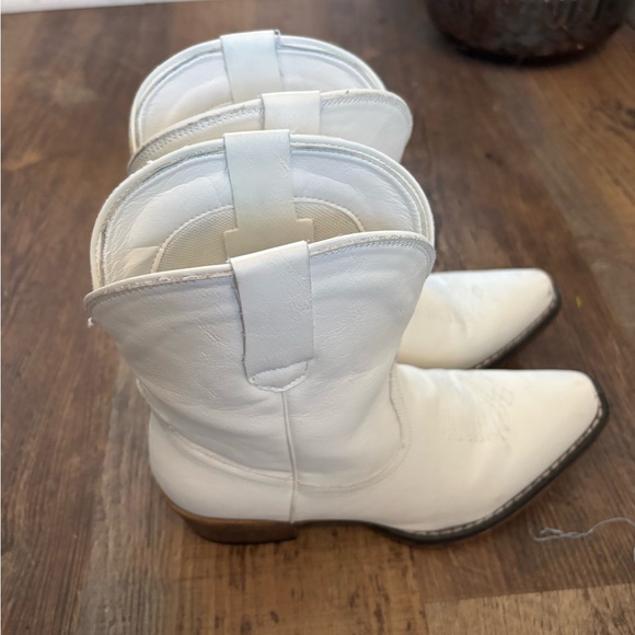 Roper Cowboy Booties Womens 6.5 White Western Cowgirl Short Ankle Boots - Picture 5 of 6